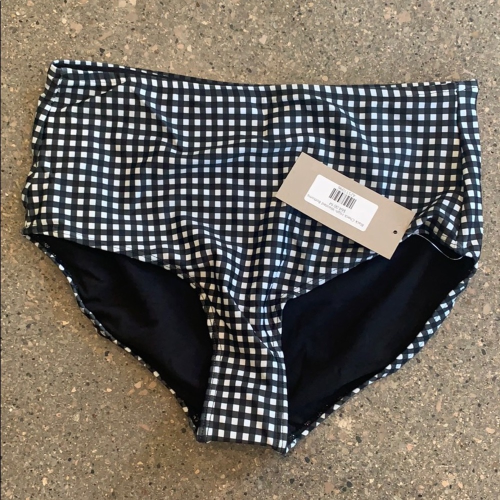 High-Waisted, Checkered, Swimsuit Bottoms